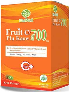 NatWell Fruit C+ Plu Kaow แนทเวลล์ ฟรุต ซี พลูคาว แพค 10+10+2ซอง